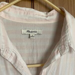 Madewell Soft Pink Striped Shirt M EUC
